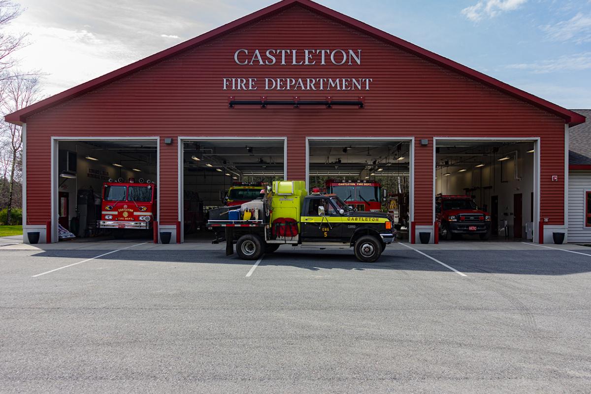 Castleton Fire Department Brush  5 in front of station