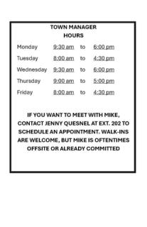 Town Manager hours