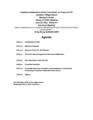 CVC Meeting agenda 6-29-2022