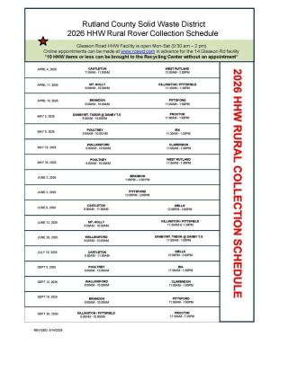 Castleton Household Hazardous Waste Collection Day