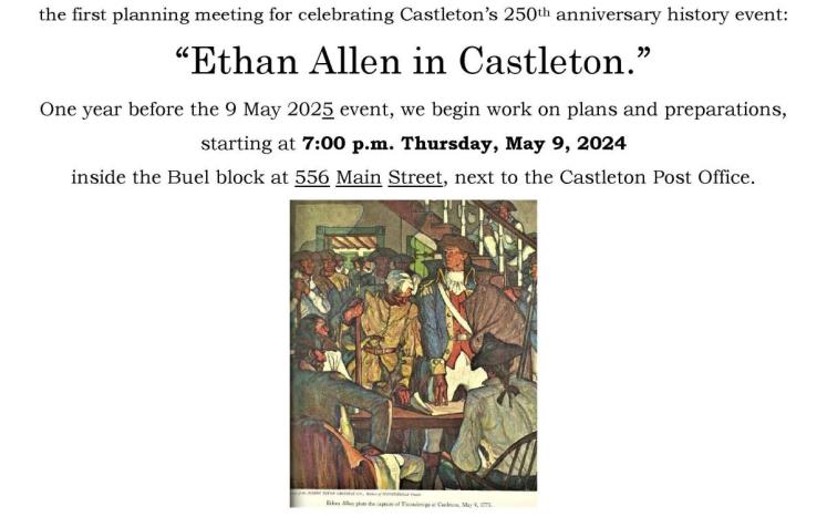 Castleton’s 250th anniversary history event